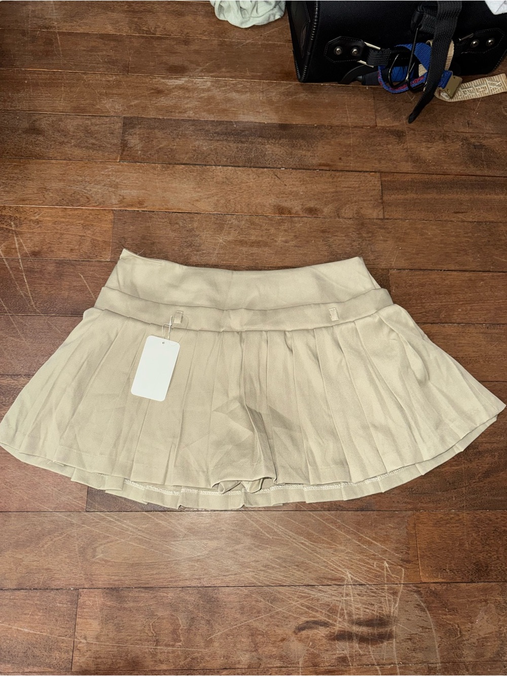 SHEIN Beige Pleated Mini Skirt